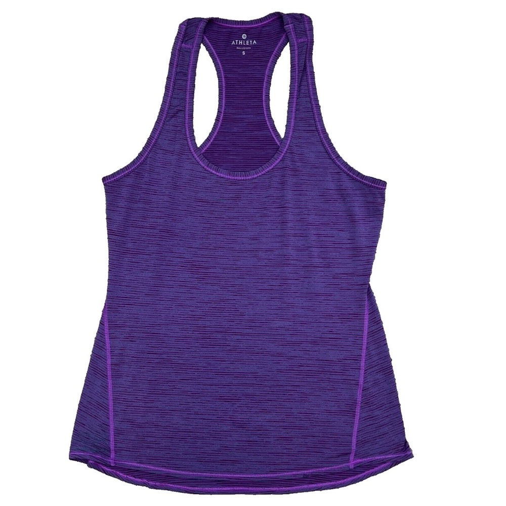 Athleta Purple Striped Racerback Tank Top